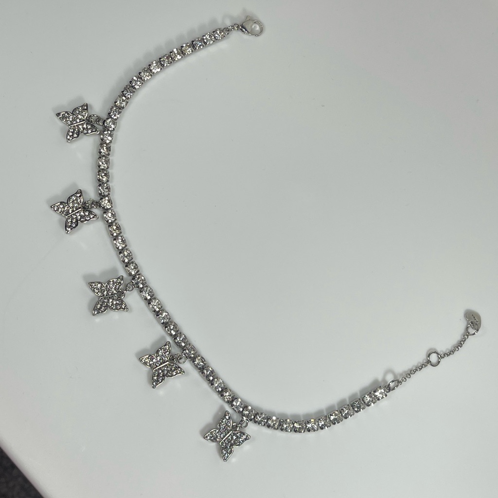 Aldo Elegant Silver Butterfly Anklet 15$